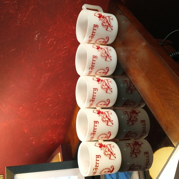 Antique - Rare - Hazel Atlas Tom-and-Jerry Punch Bowl and 5 Cups Set - Picture 6 of 11